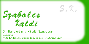 szabolcs kaldi business card