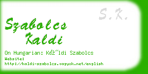 szabolcs kaldi business card